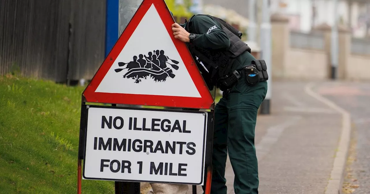 Anti-immigration 'road sign' featuring people in boat removed by PSNI