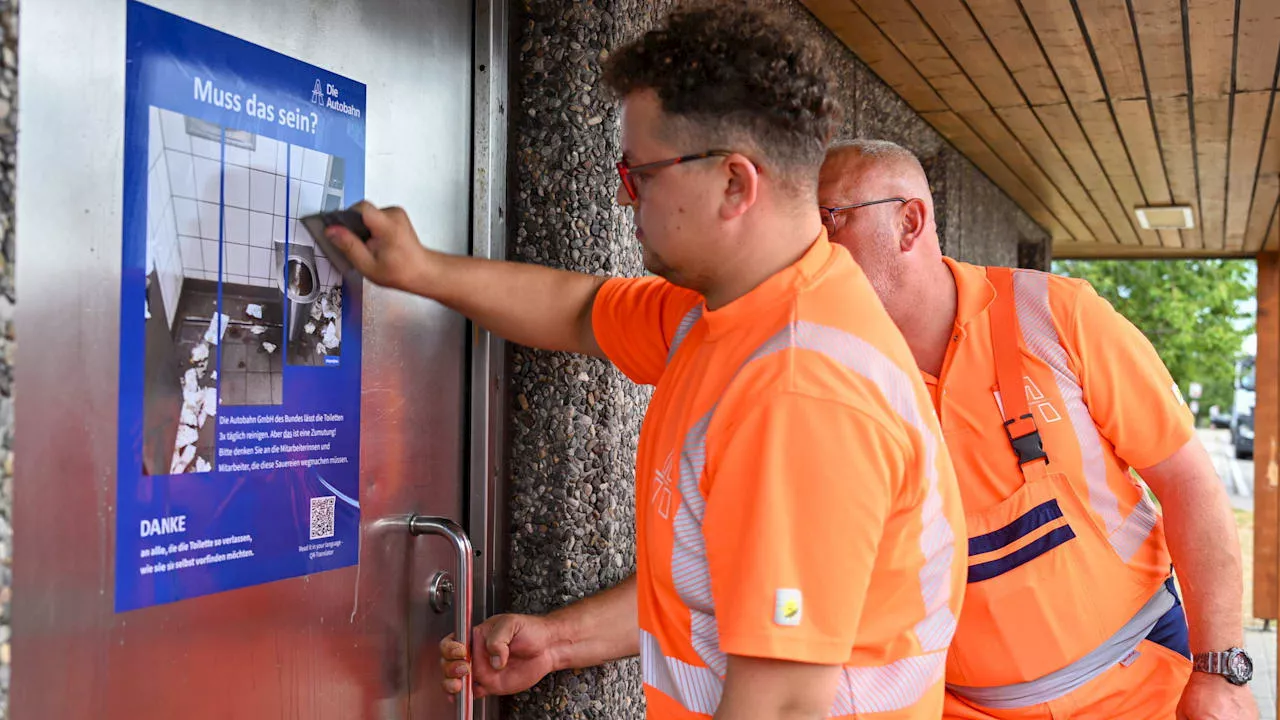 Stuttgart: Ekelfotos gegen Dreck im Autobahn-WC