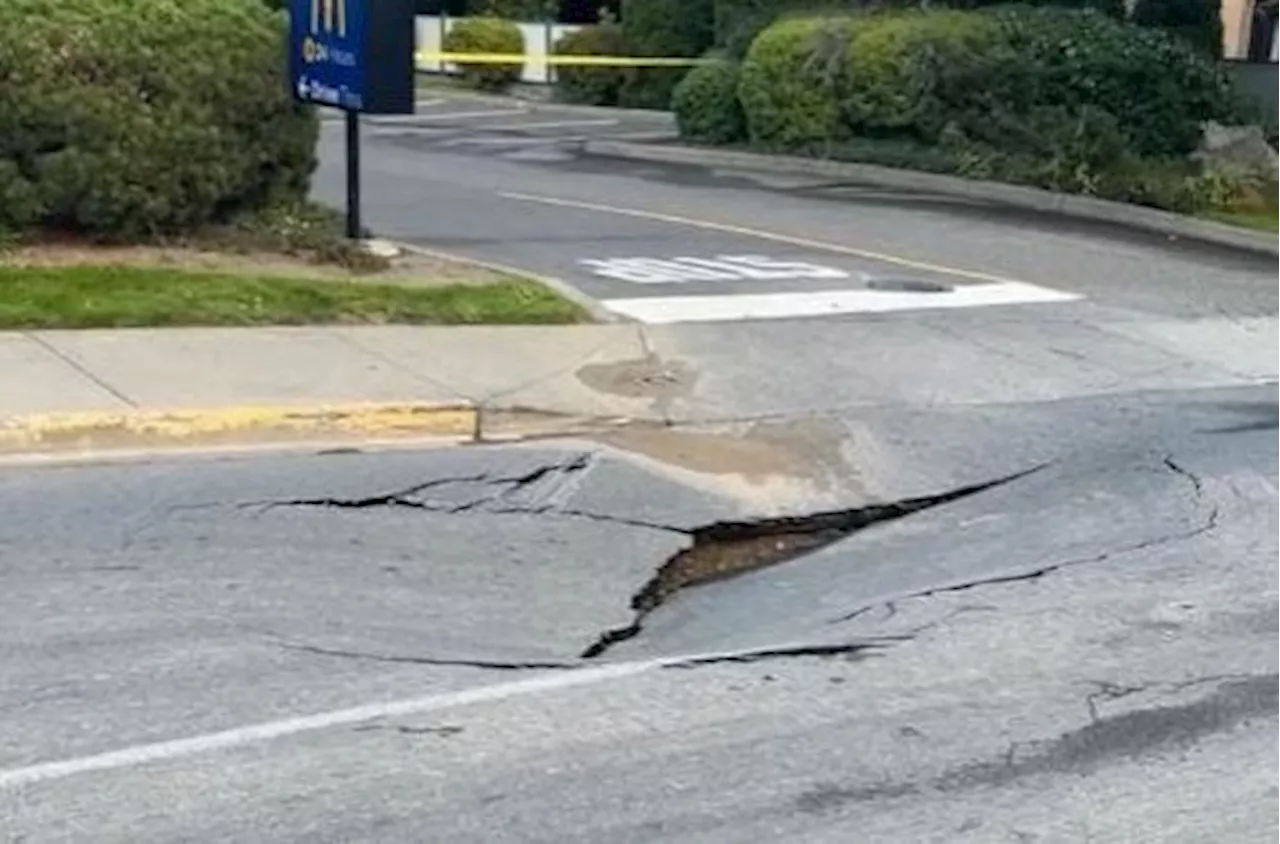 ‘The damage is incredible’: Water main break likely cause of sinkhole in Saanich