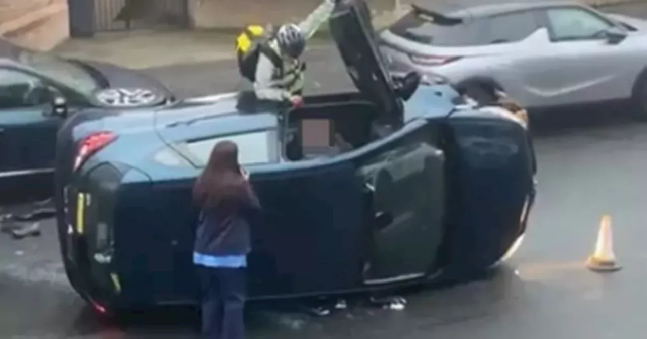 Hero Scot rushes to help driver after car overturns on busy Edinburgh road