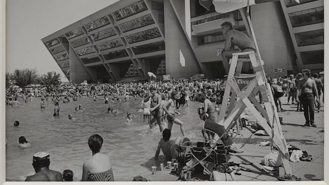 In summer 1984, Dallas City Hall transformed into a giant beach