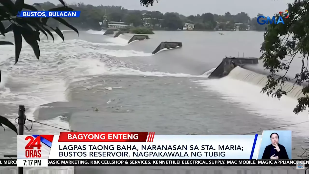 Bustos Dam releases water due to heavy rain by Enteng