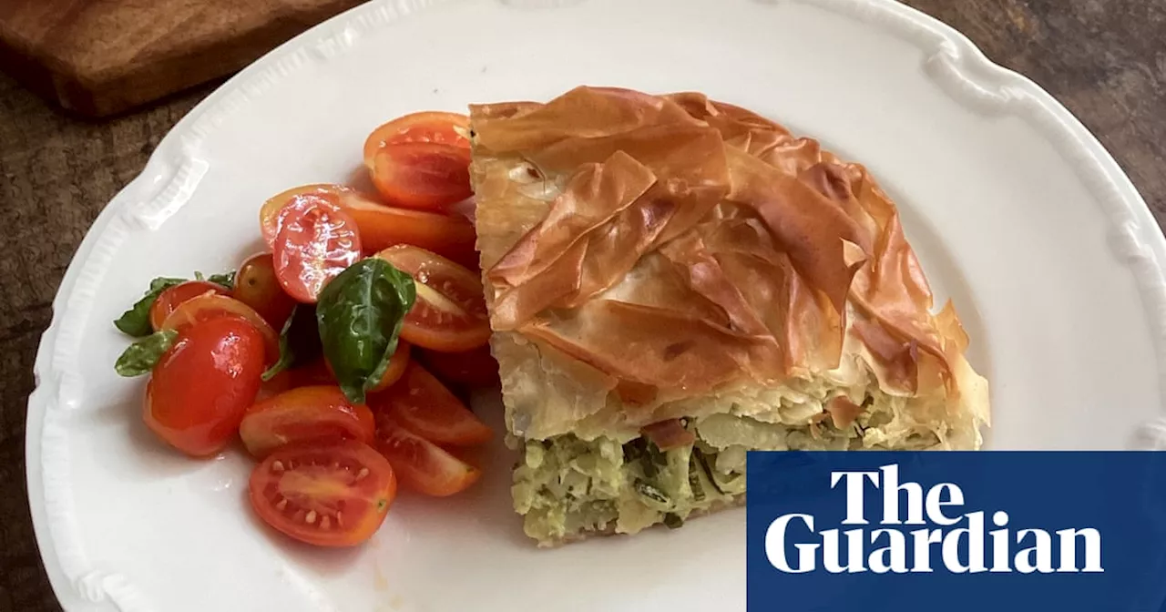 Rachel Roddy’s recipe for courgette, rice and herb filo pie