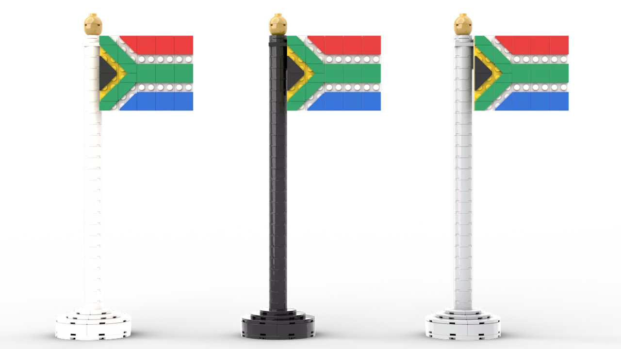 Build this LEGO South African flag for your desk