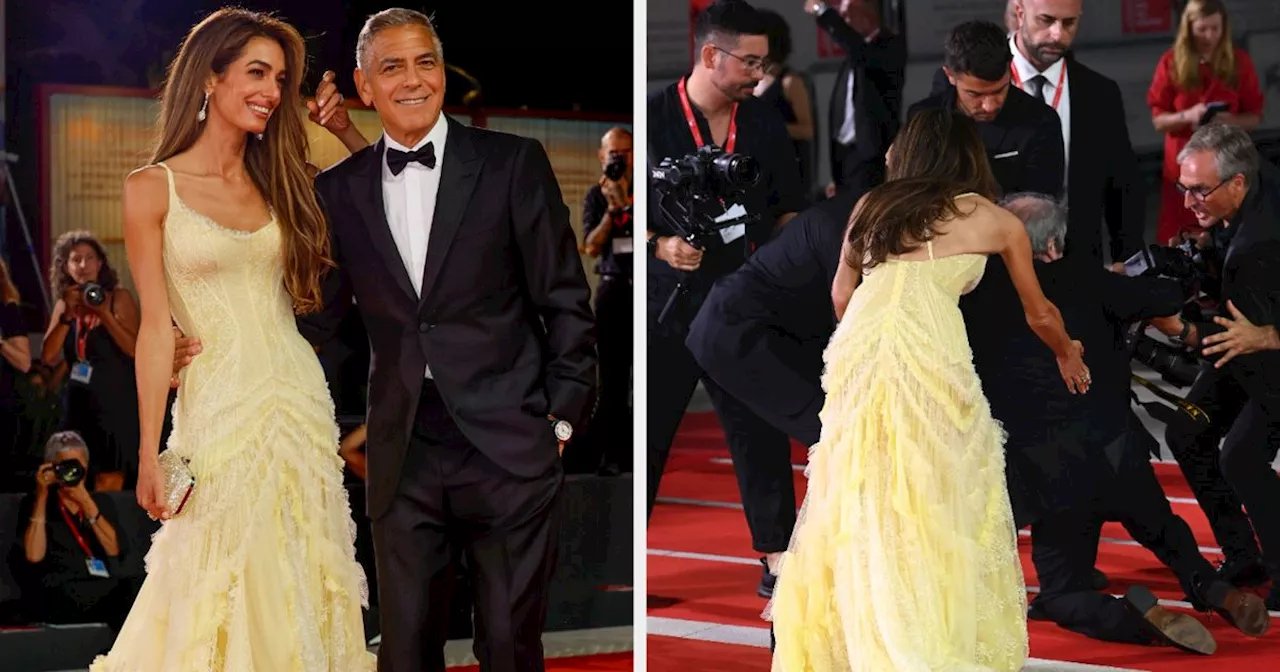 George Clooney Springs Into Action After Incident On The The Venice Film Festival Red Carpet