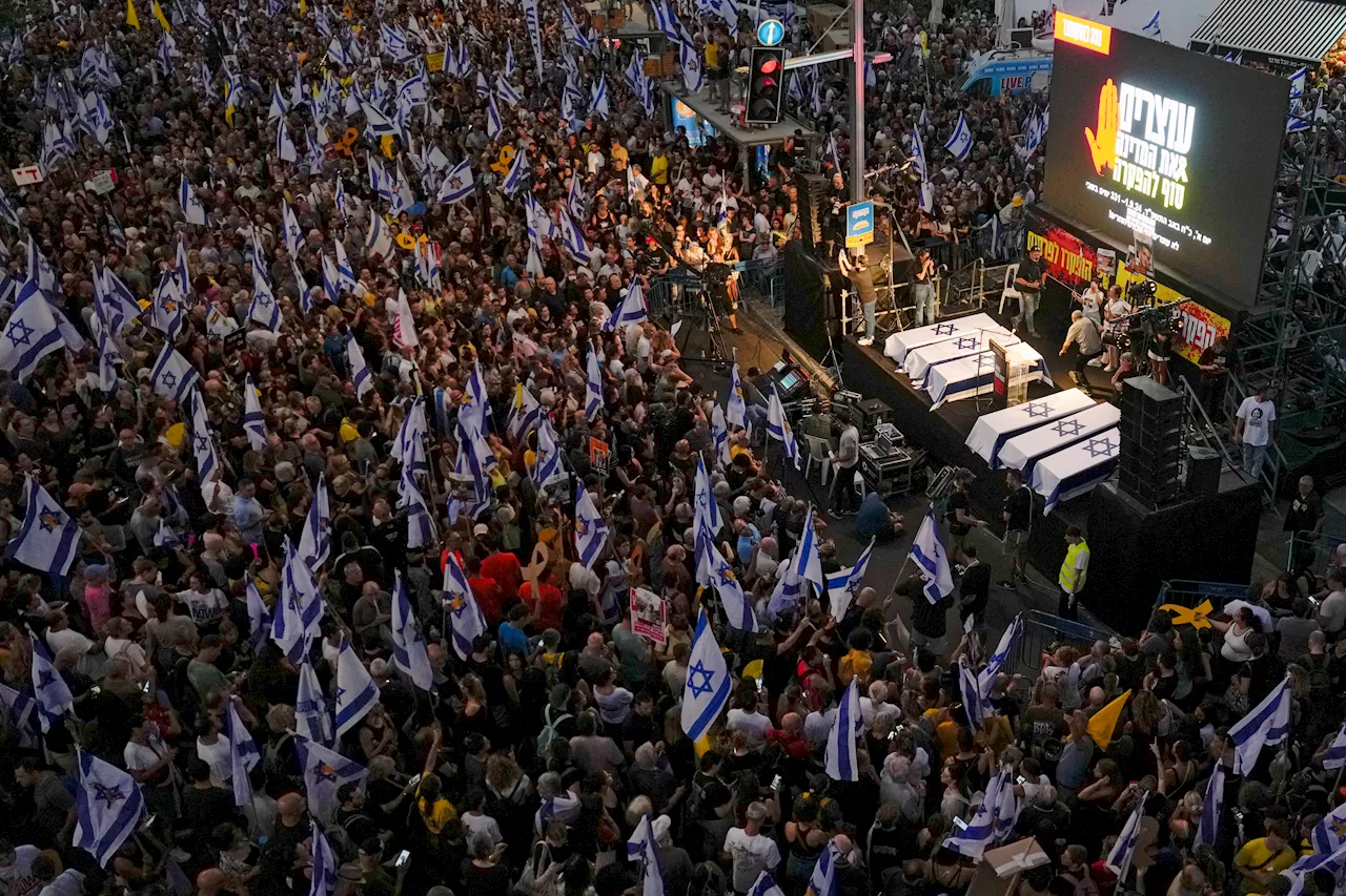 Israelis erupt in protest to demand a cease-fire after 6 more hostages die in Gaza