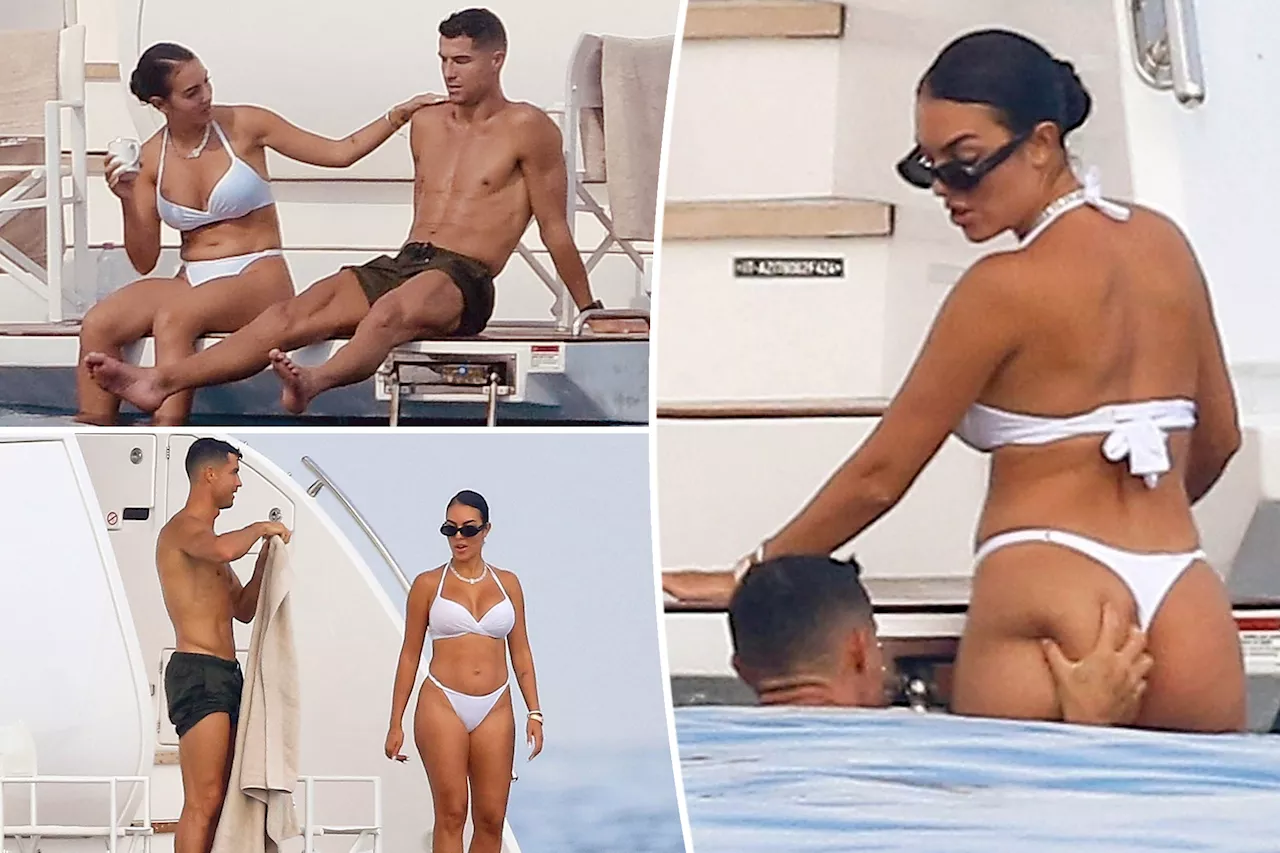 Shirtless Cristiano Ronaldo squeezes rumored wife Georgina Rodríguez's butt aboard yacht in St. Tropez