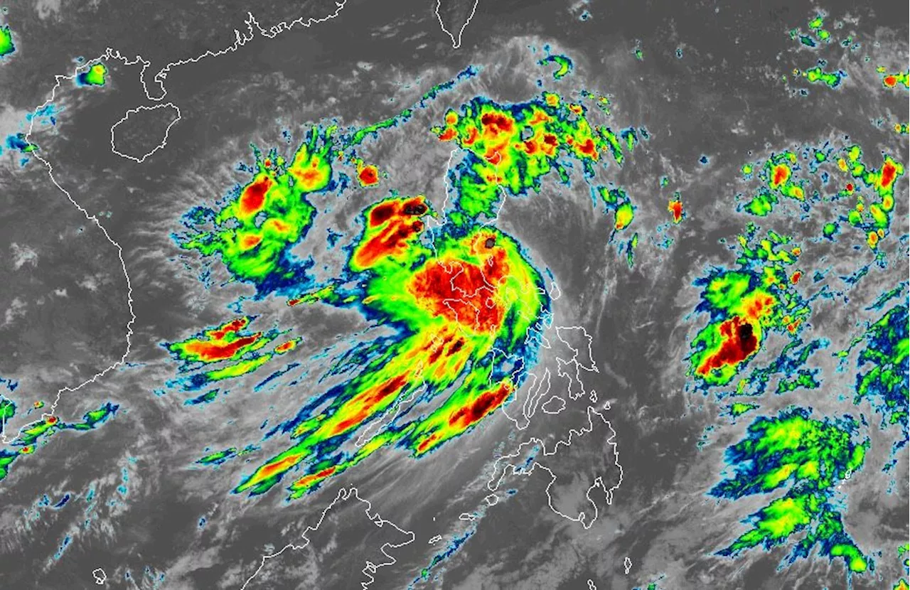 Tropical Storm Enteng maintains strength over the sea near Quezon