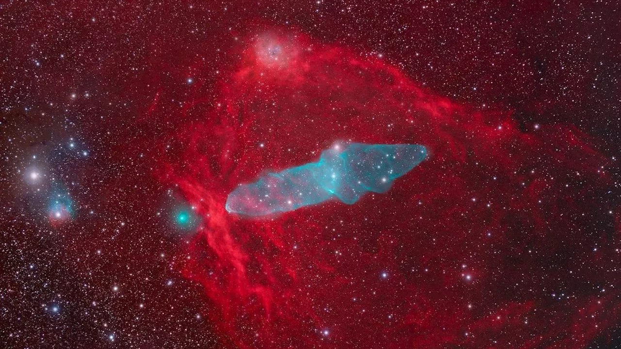 Astrophotographer captures Comet C/2023 E1 Atlas in rare encounter with Flying Bat and Squid Nebula