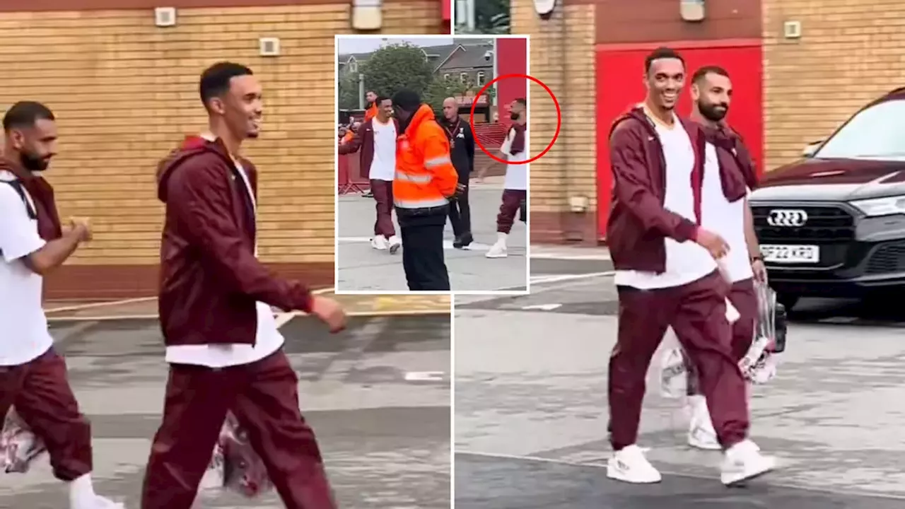 Fans spot what Trent Alexander-Arnold did to Man Utd fans before boarding team bus as Mo Salah intervenes