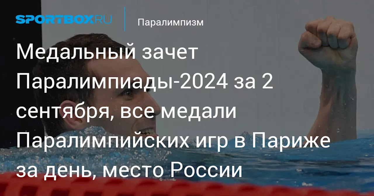 Медальный зачет Паралимпиады‑2024 за 2 сентября, все медали Паралимпийских игр в Париже за день, место России