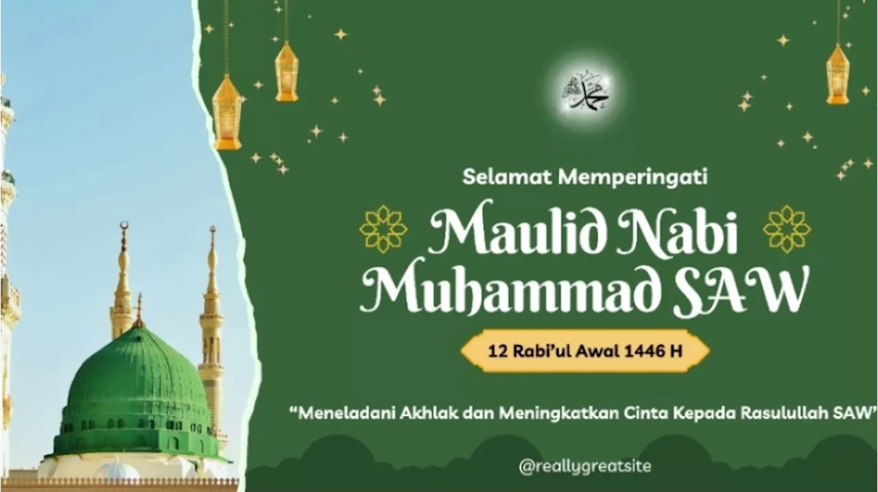 Download Gratis dari Canva, Ini 30 Gambar Maulid Nabi 2024 Berisi Ucapan dengan Desain Kekinian