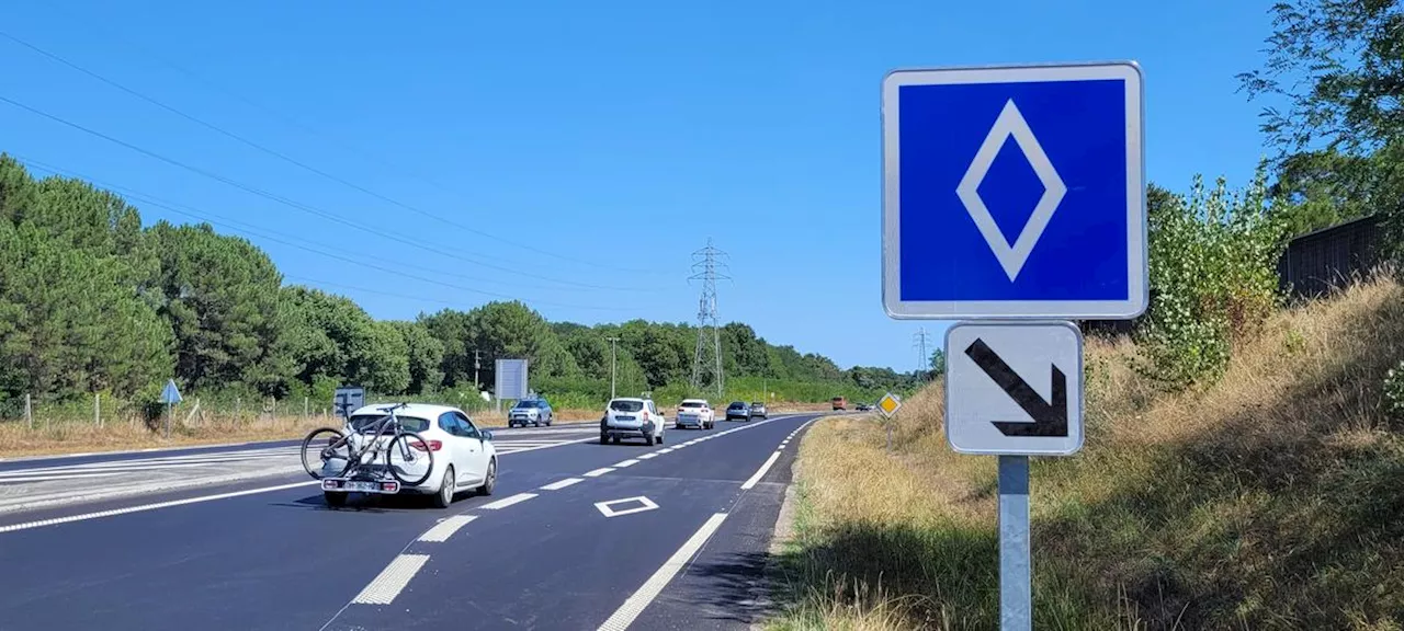 Gironde : quelle est la signification du panneau au losange sur la route entre Lacanau et Bordeaux ?