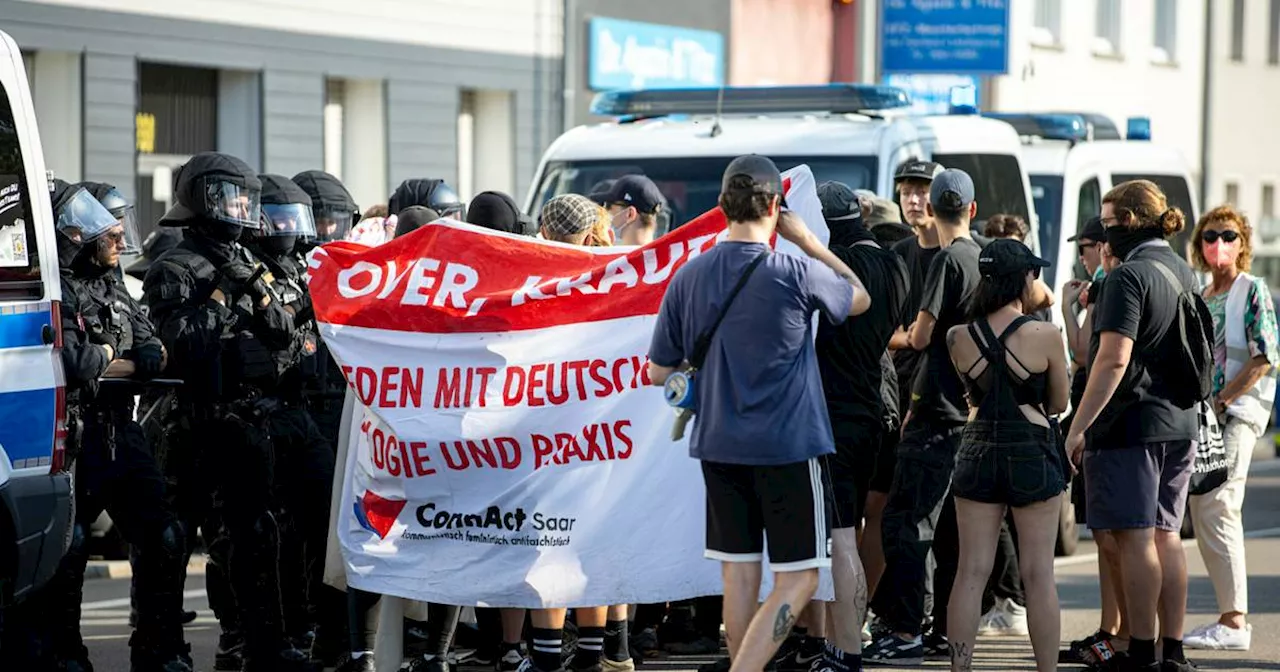 Protest gegen AfD: Polizei löst Demonstration in Saarbrücken auf