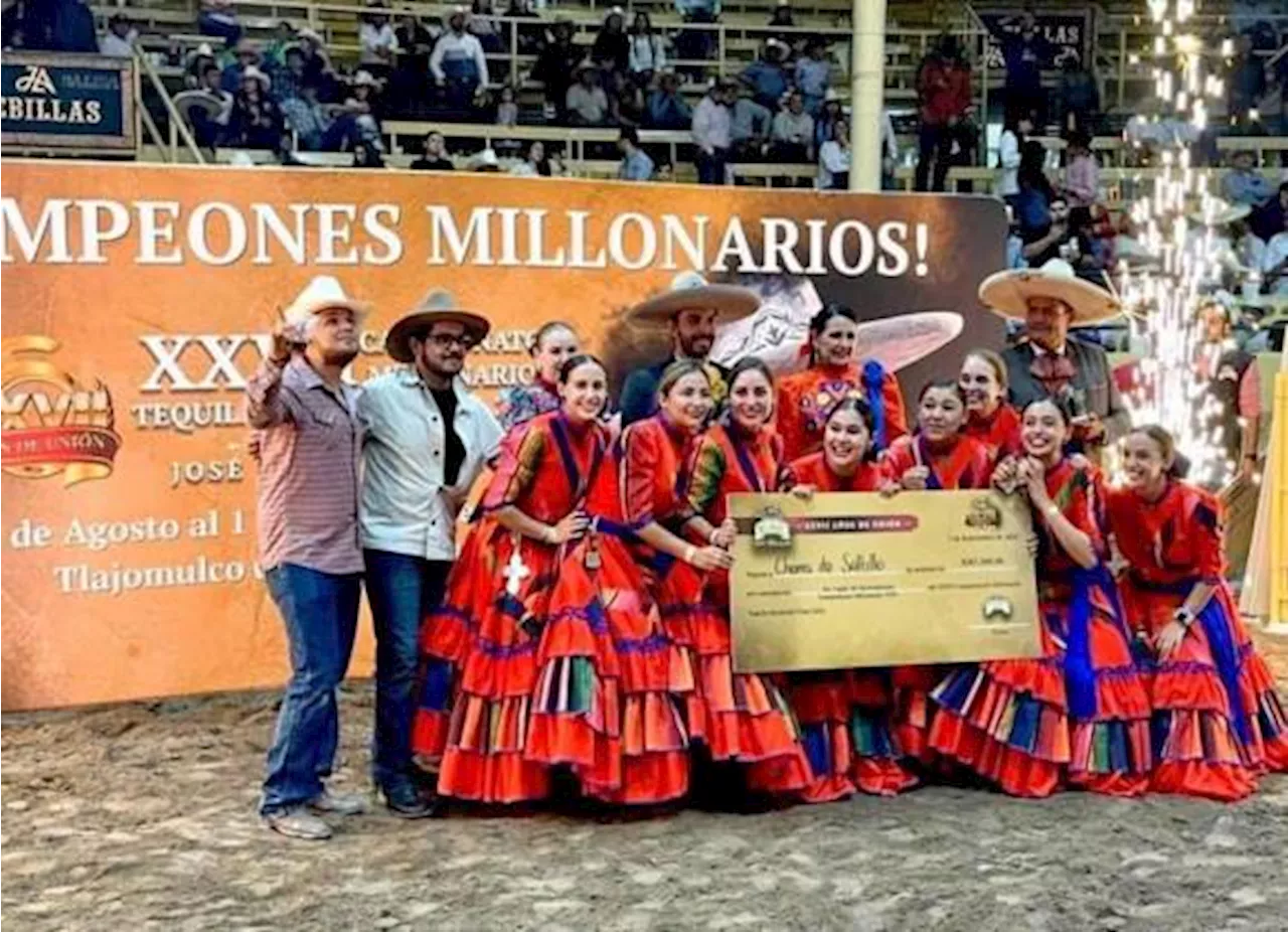 ¡Orgullo saltillense!: Escaramuzas “Charra de Saltillo” conquistaron el XXVI Campeonato Millonario en Jalisco