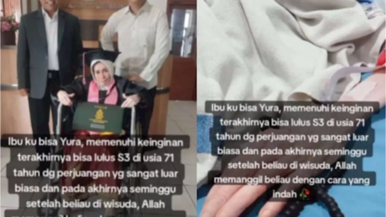 Viral Momen Haru Wanita 71 Tahun Wujudkan Cita-cita Lulus S3, Seminggu Wisuda Lalu Meninggal