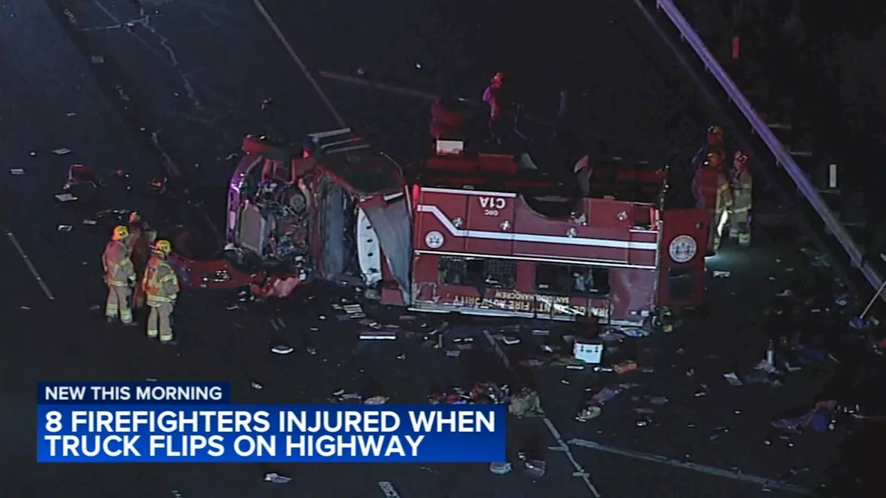 8 firefighters injured as truck rolls over while returning from wildfire in California: officials