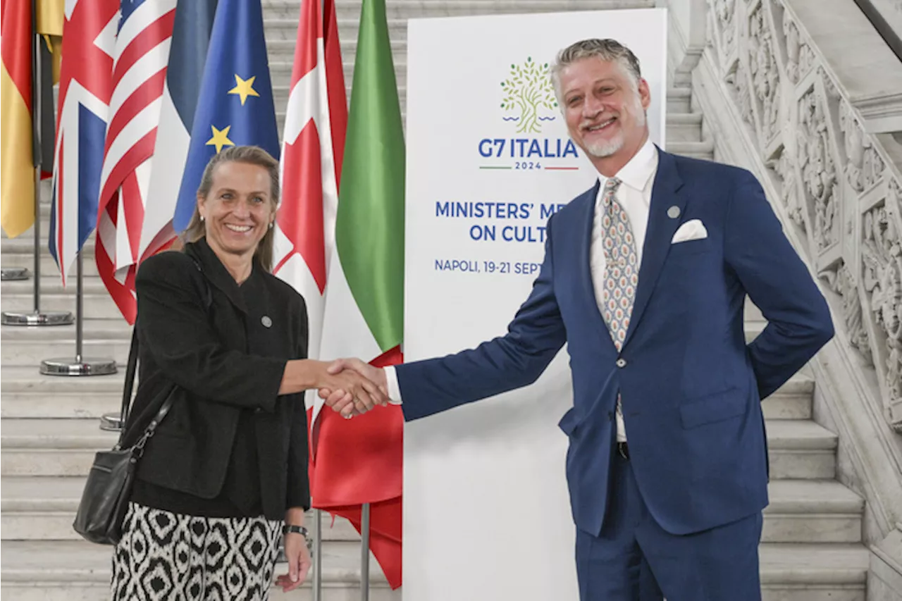 Ministro Giuli riceve al G7 Cultura Katja Keul