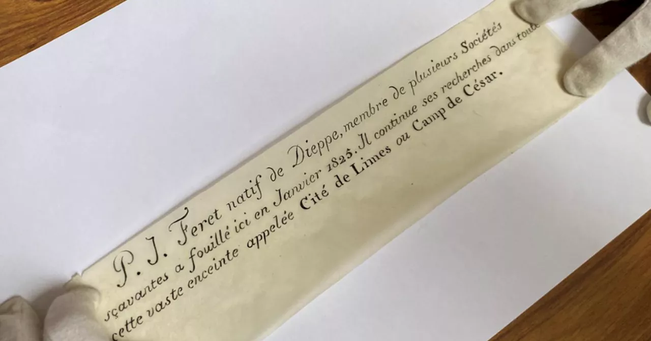 Message in a bottle, written 200 years ago by an archaeologist, found on a French clifftop