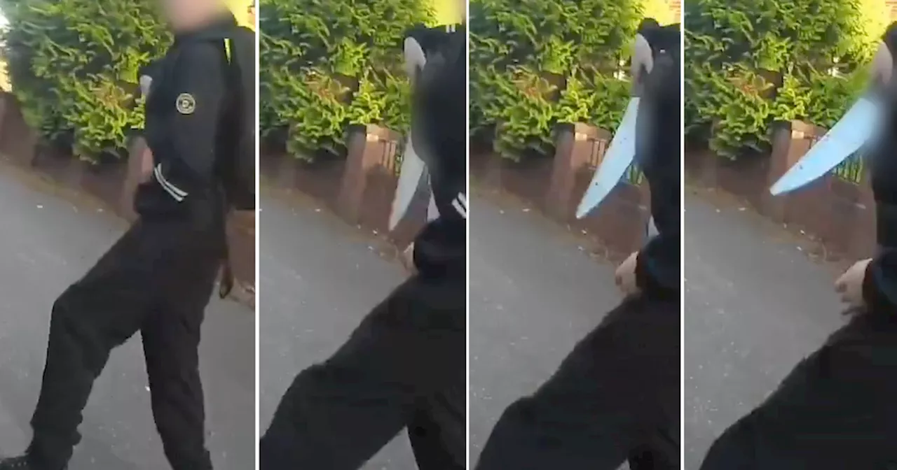 Shocking video shows feral teens pull 'knife' on Glasgow cyclist before attack