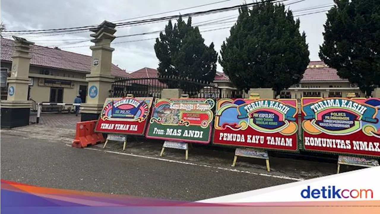 Mapolres Padang Pariaman Dikirimi Papan Bunga Usai Tangkap Pembunuh Nia