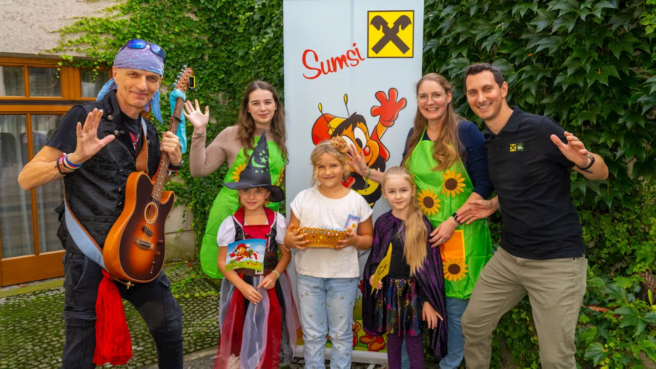 Bernhard Fibich sorgte in Raiba Horn für Kinderspaß