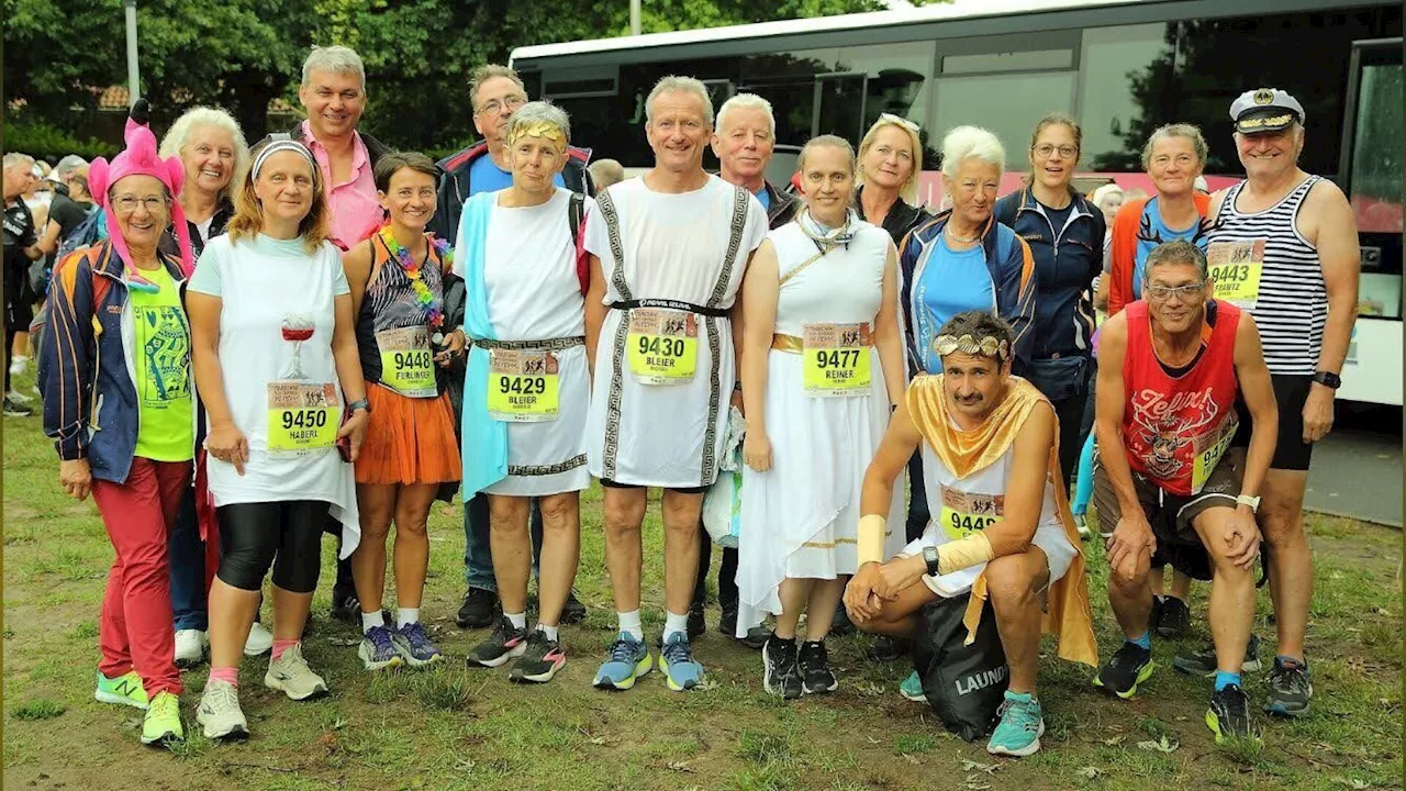 Strasshofer Laufgruppe absolvierte Marathon mit einem Gläschen Wein