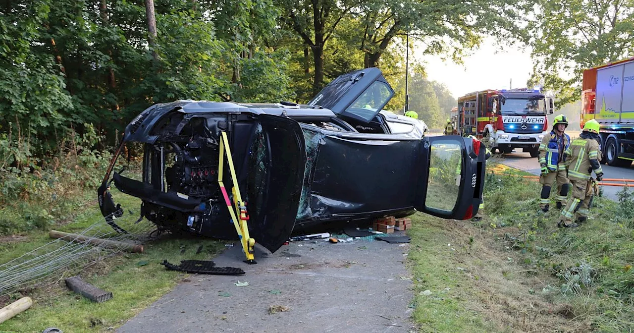 Unfall bei Delbrück: Schleuderndes Auto verfehlt Radfahrer nur knapp