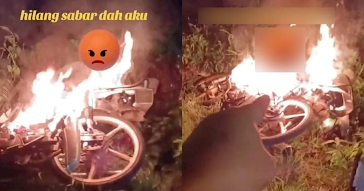 Ayah Bakar Motosikal Anak Sebab Suka 'Merempit' Waktu Malam