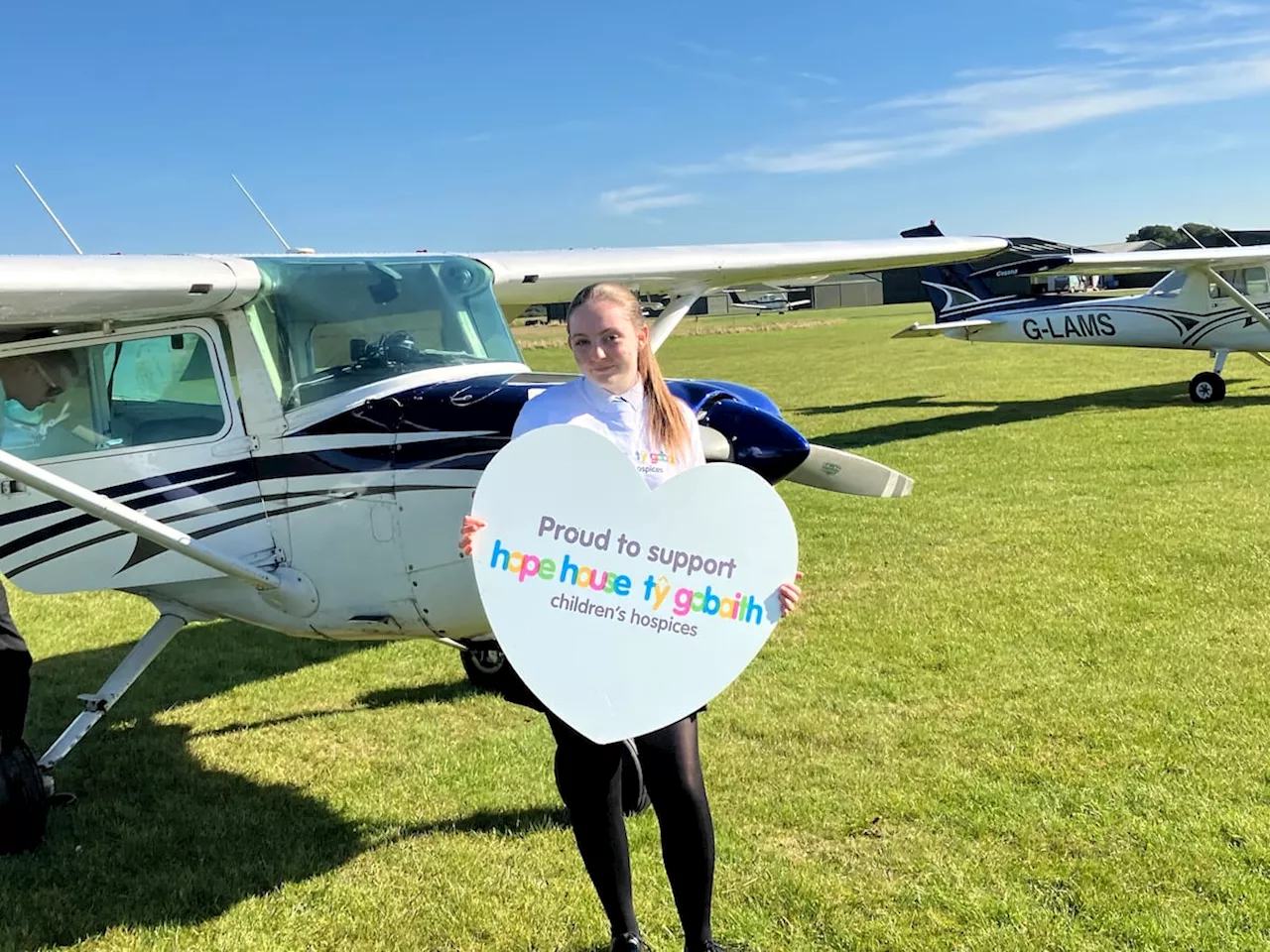 15-year-old flying ace Isabelle soars over north Shropshire school in charity fundraiser