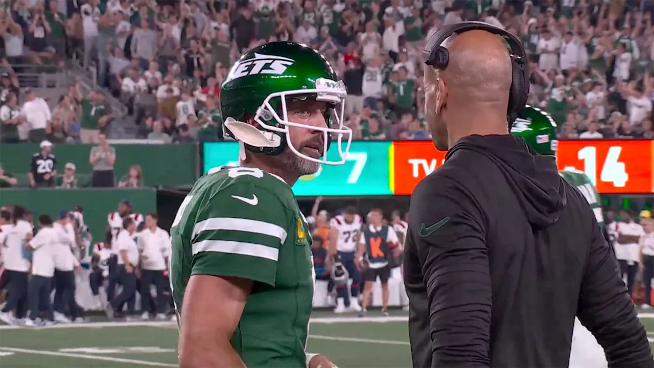 Aaron Rodgers, Robert Saleh Explain Awkward Sideline Encounter After Jets Touchdown