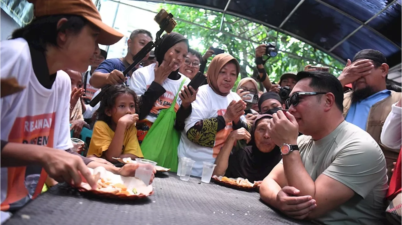 Ridwan Kamil Kunjungi Posko Makan Gratis dan Dengarkan Aspirasi Warga di Warakas