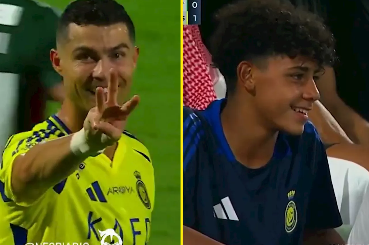 Cristiano Ronaldo playfully taunts Cristiano Jr but talented starlet gets the last laugh over his...