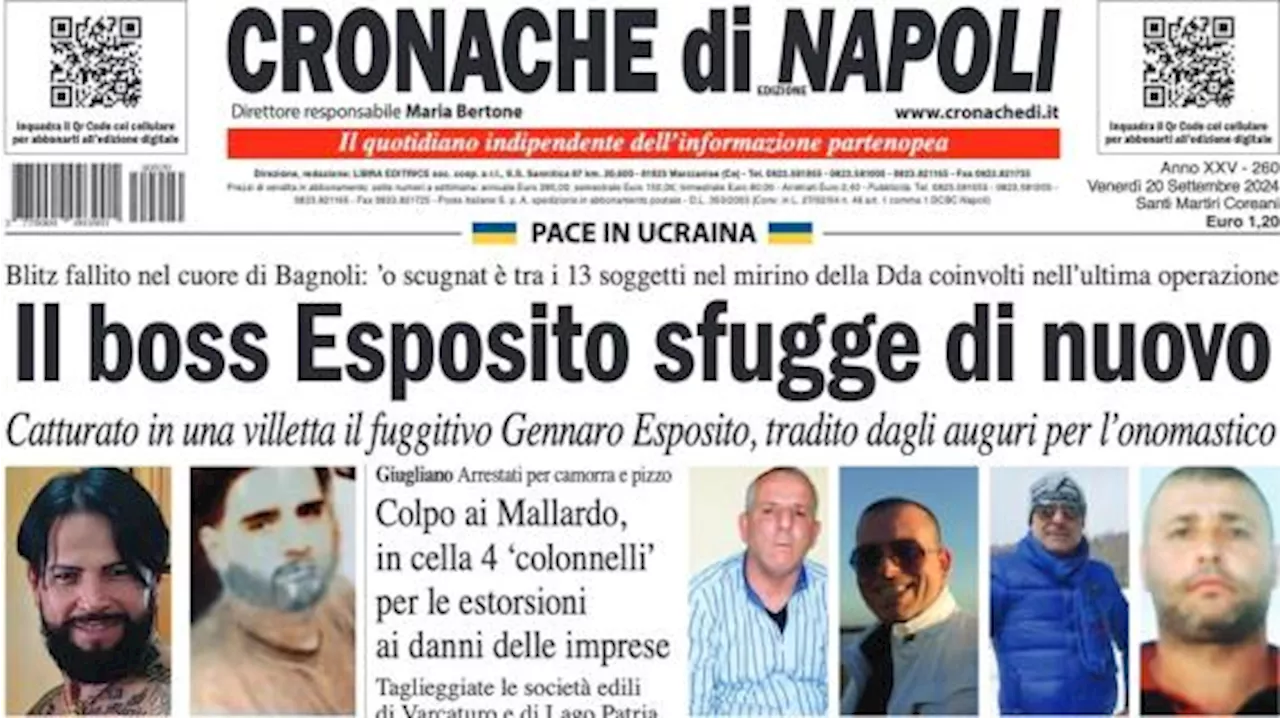 Domani c'è la Juve, Cronache di Napoli apre con Conte: 'Importante, ma non sarà decisiva'