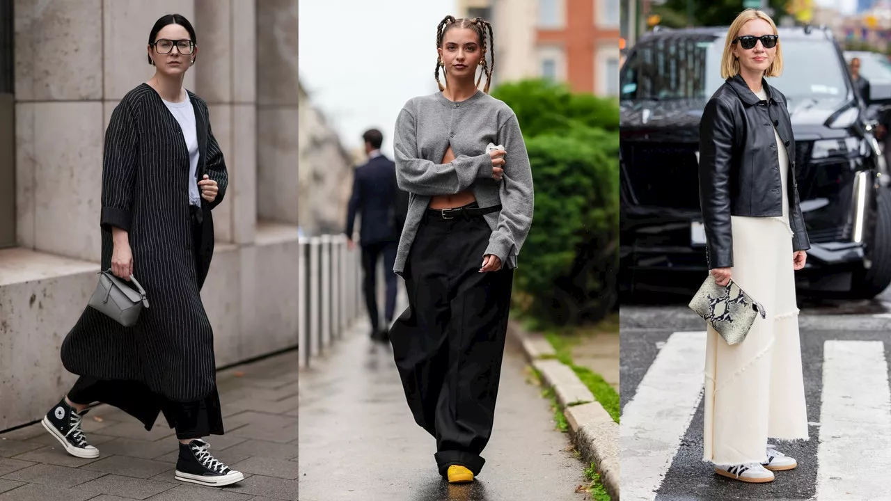 Cómo llevar pantalones elegantes con tenis a la oficina en Otoño-Invierno 2024