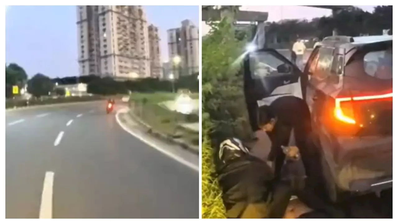 Gurugram Bike Accident: ఎస్‌యూవీ-బైక్‌ యాక్సిడెంట్‌ వీడియో వైరల్‌.. బైకర్‌ ప్రాణాలు తీసిన భయానక విజువల్స్‌..