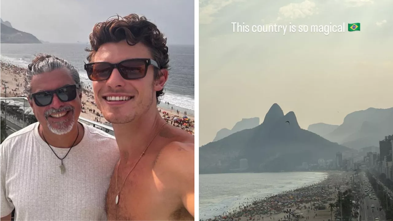 Shawn Mendes declara amor ao Brasil em foto com o pai: “País mágico”