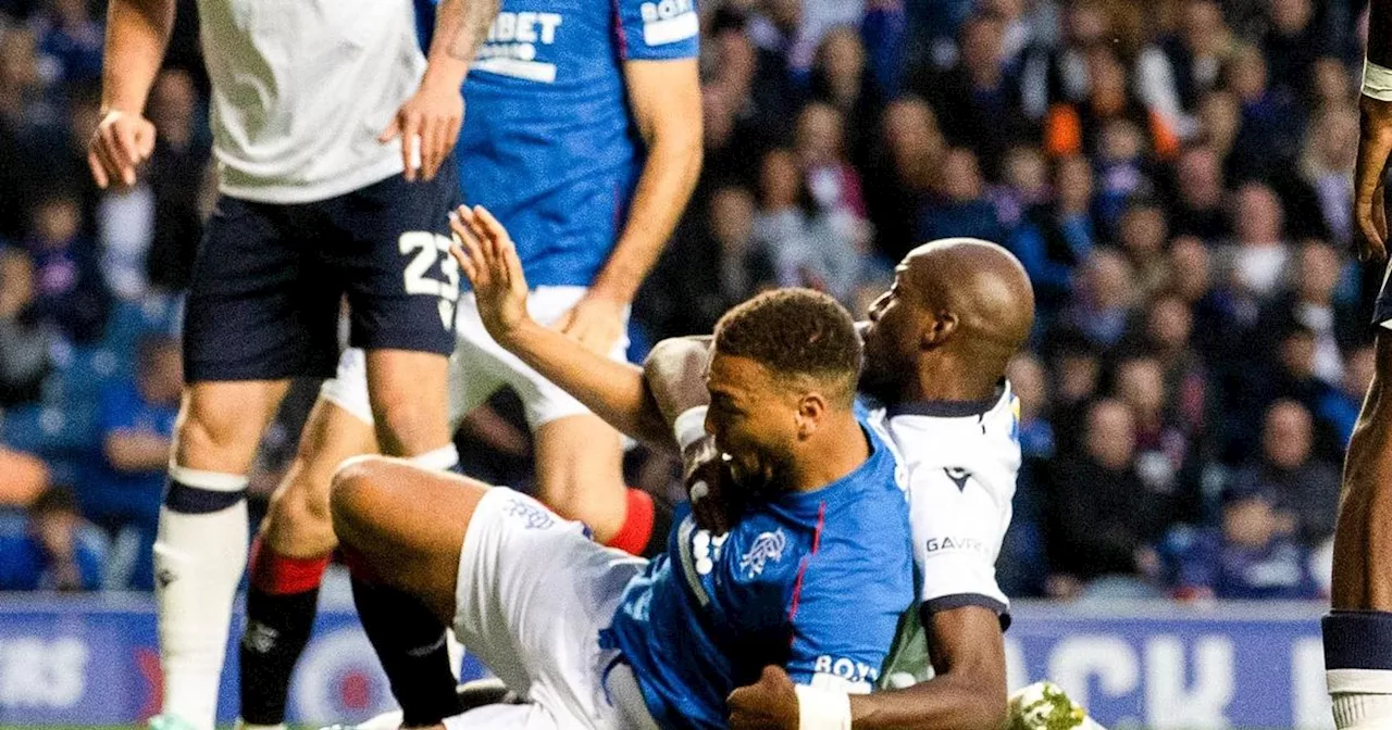 Cyriel Dessers Rangers penalty snub slammed after striker 'rugby tackled'