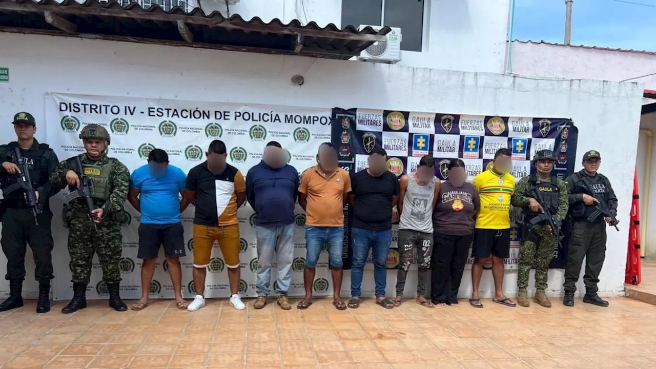 Capturan a 8 presuntos integrantes del Clan del Golfo en Bolívar: tenían azotada la depresión momposina con extorsión