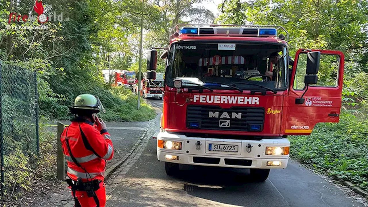 D: Heißwassergerät brennt im Keller eines Hauses in Königswinter