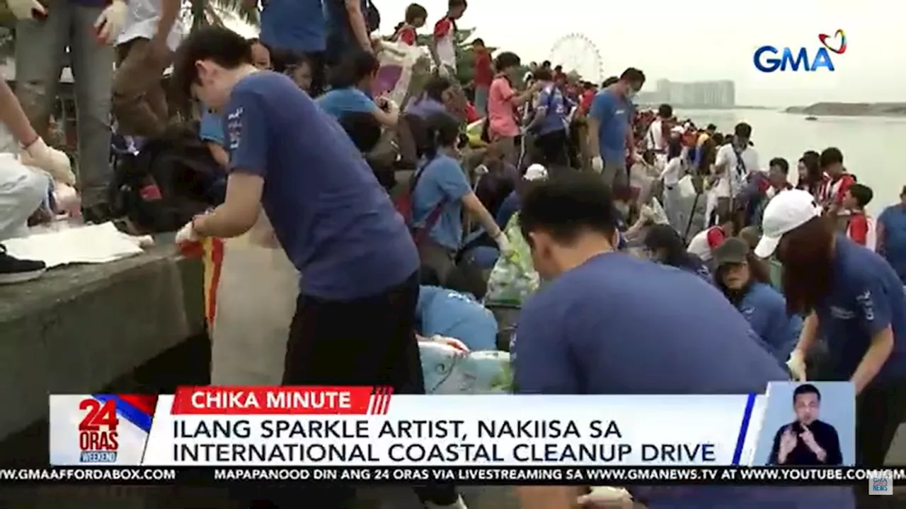 Sparkle artists at GMA employee volunteers, nakisali sa International Coastal Cleanup Drive sa Pasay