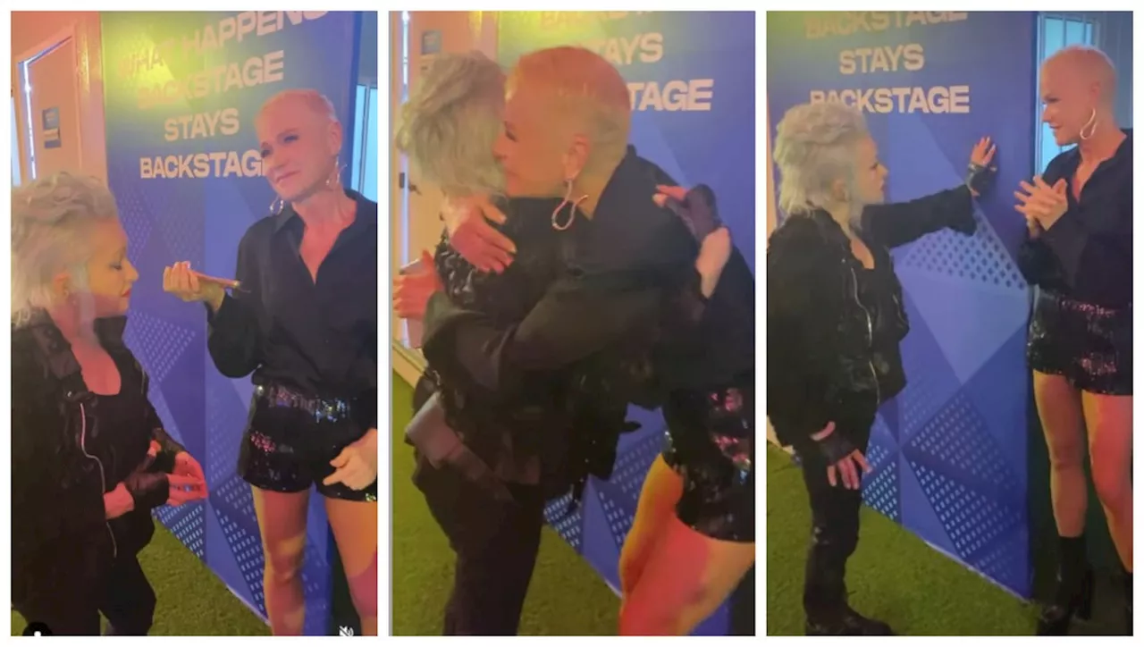 Xuxa encontra Cyndi Lauper nos bastidores do Rock in Rio e ganha elogios; vídeo