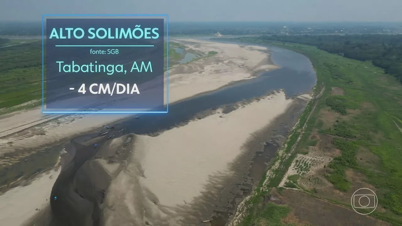 Seca do Rio Solimões prejudica comércio nas fronteiras do Brasil com a Colômbia e o Peru