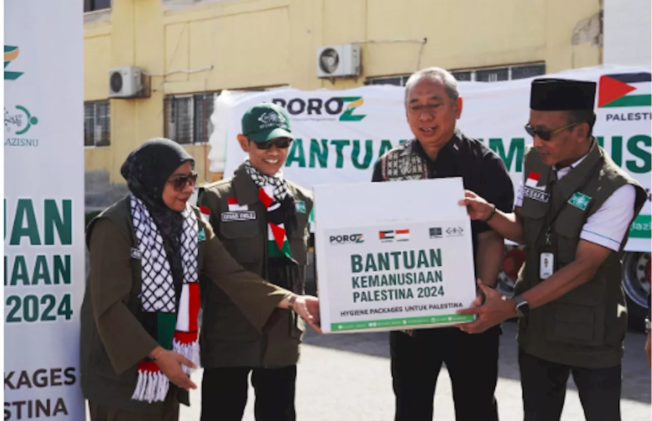 Tim LAZISNU dan Poroz Kirimkan 12 Kontainer Bantuan Pokok dan Kesehatan untuk Warga Palestina