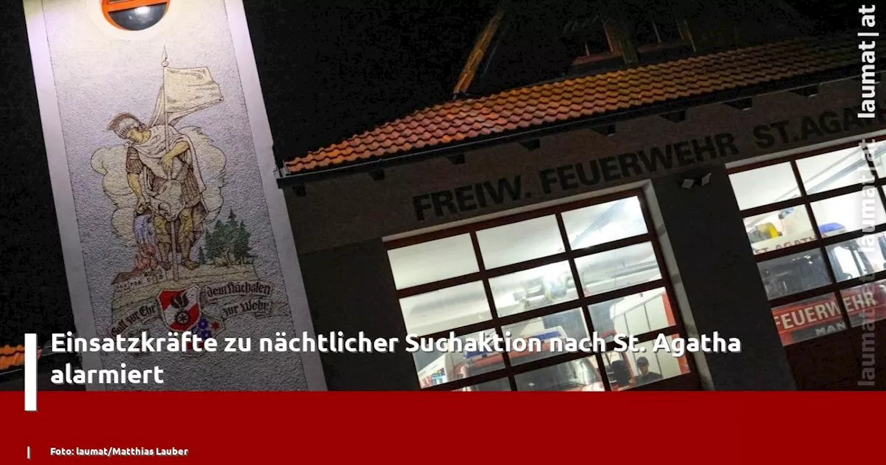 Einsatzkräfte zu nächtlicher Suchaktion nach St. Agatha alarmiert