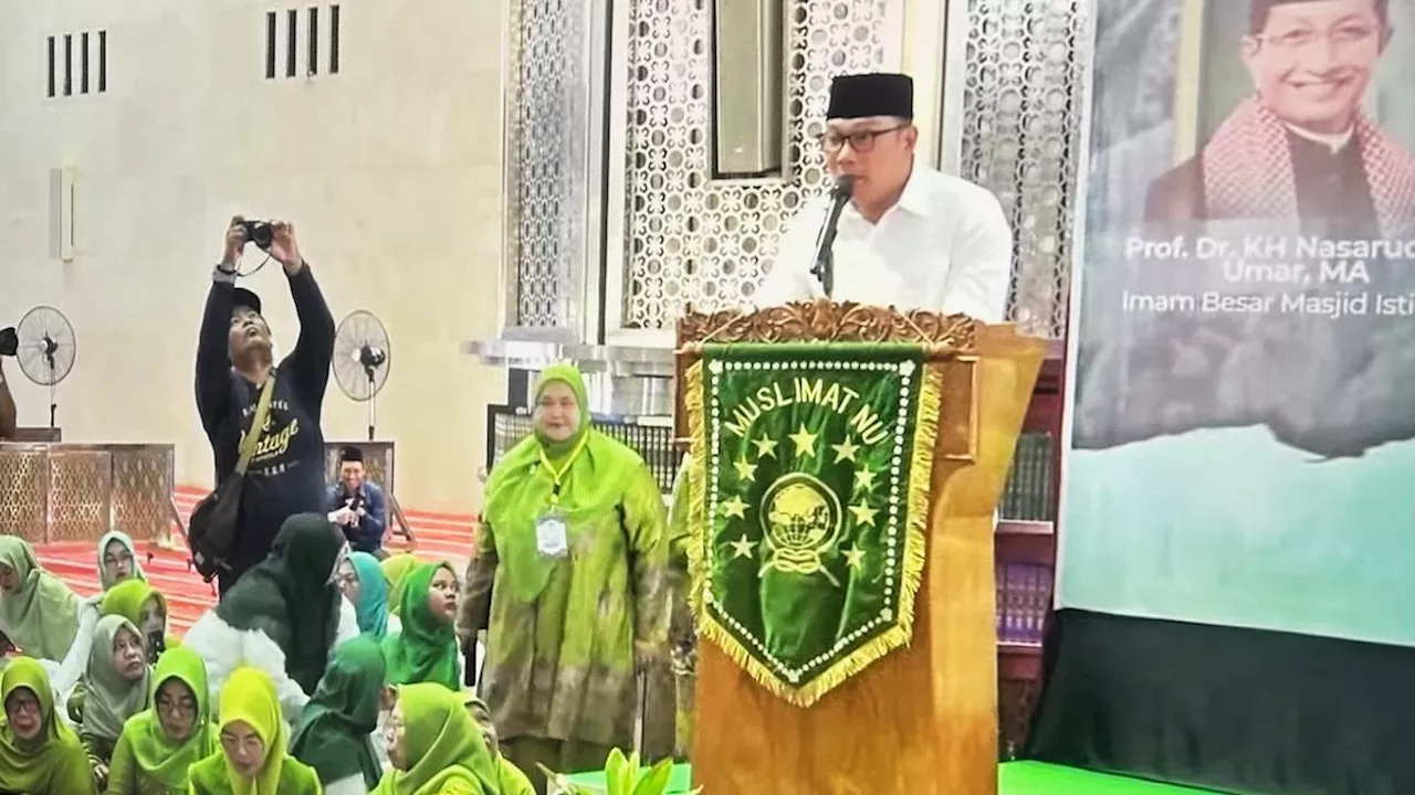 Ridwan Kamil Ulas Nasihat Sang Ibu untuk Jadi Pemimpin di Maulid Nabi PW Muslimat NU