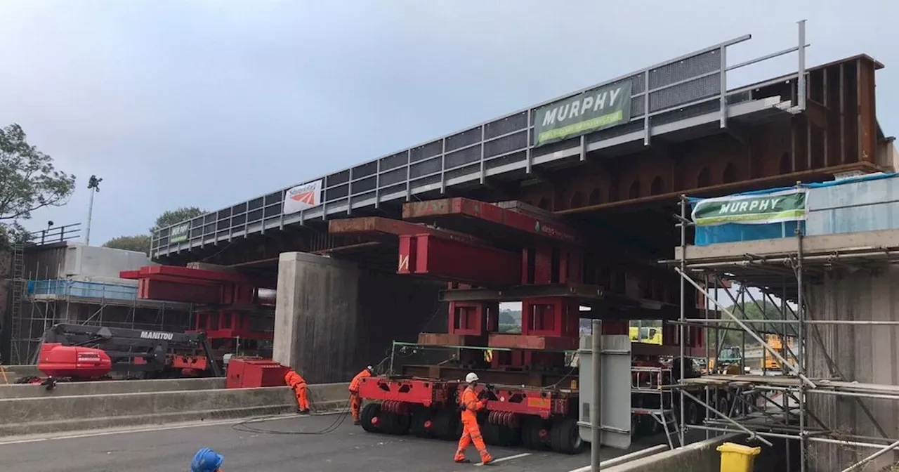 M62 closure latest as huge 350 tonne railway bridge moved into place