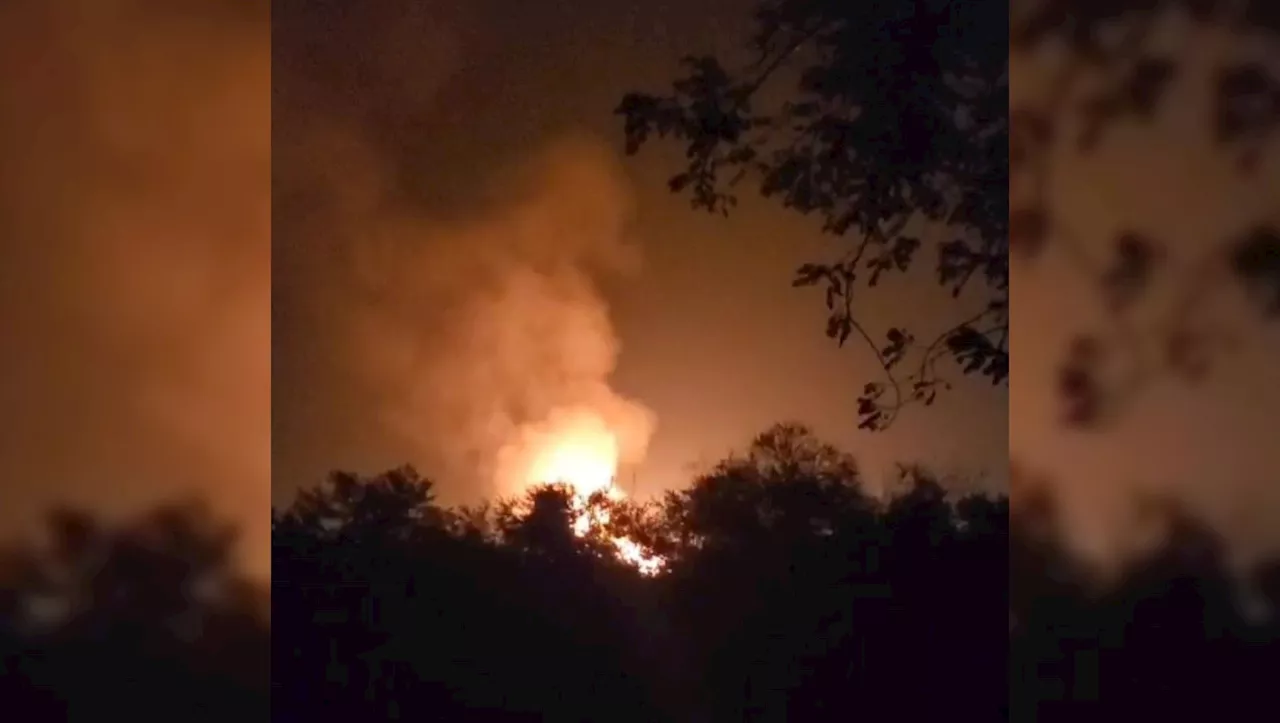 Se registra explosión e incendio en ducto de Pemex en ejido de Altamira