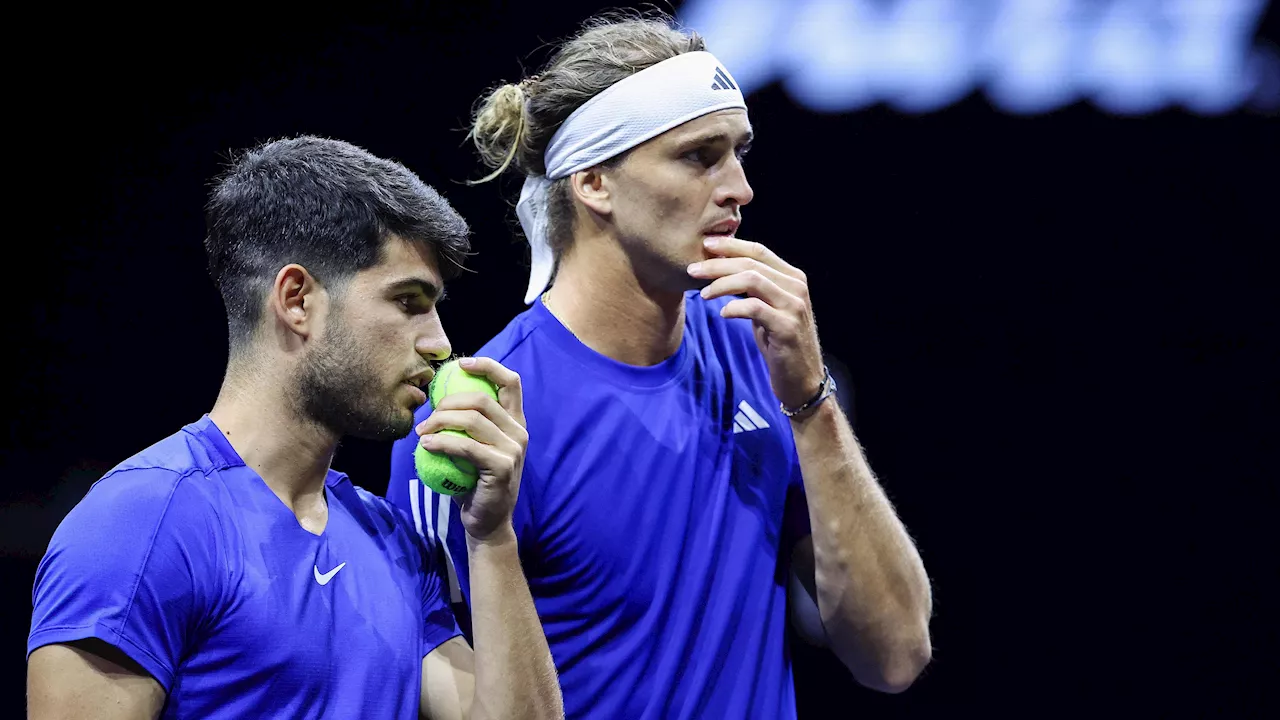 Alcaraz y Zverez caen en el dobles de la primera jornada de Laver Cup 2024, que acaba en tablas