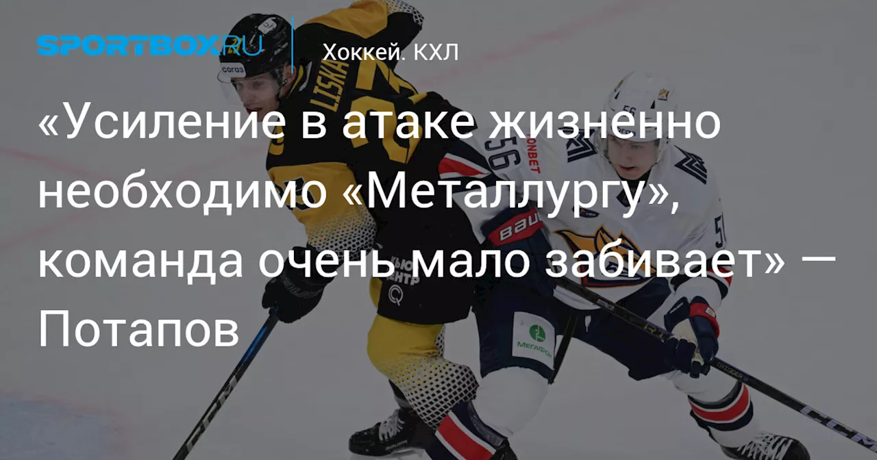 «Усиление в атаке жизненно необходимо «Металлургу», команда очень мало забивает» — Потапов